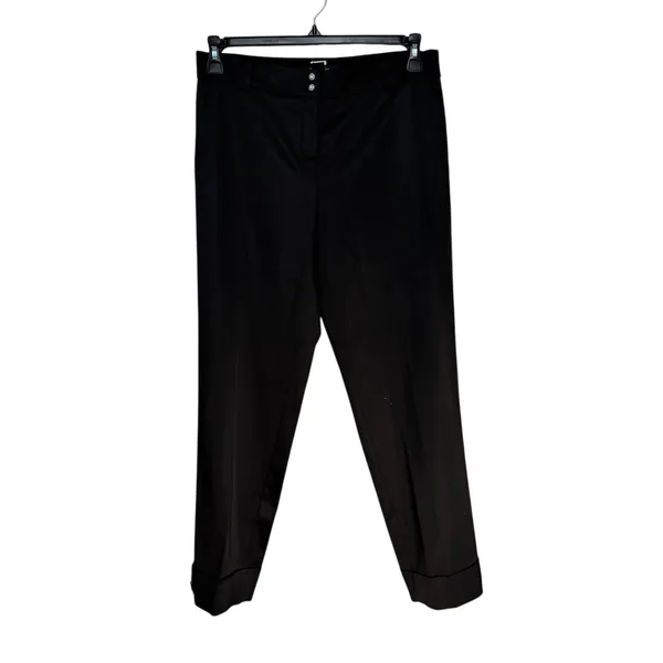 White House Black Market Black Embellished Crystal Button Ankle‎ Pants Womens 6 - Image 8