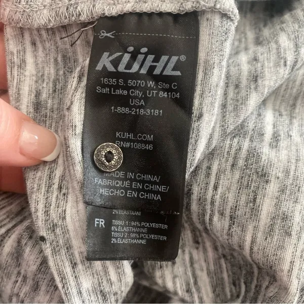 KUHL‎ Svenna Gray Space Dye Henley Top Women's Small Long Sleeve Pullover - Image 8
