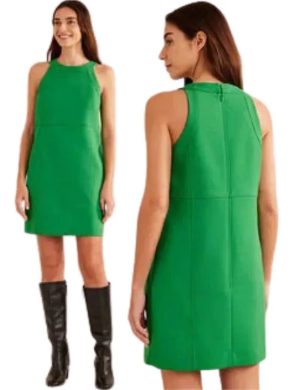 Boden Sleeveless Mini Shift Dress Women's 8R Kelly Green Preppy Cocktail Career - Image 2
