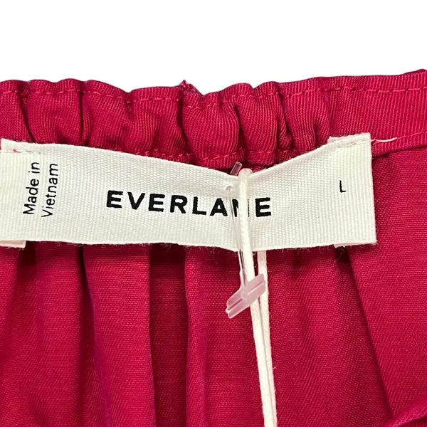 Everlane Tencel Gathered Maxi Dress L Pink Button Modest Oversized Quiet Luxury‎ - Image 11