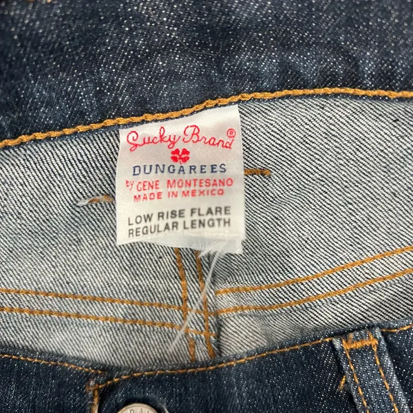 Y2K Lucky Brand Classic Low Rise Flare Dark Blue Bootcut Jeans - Image 5