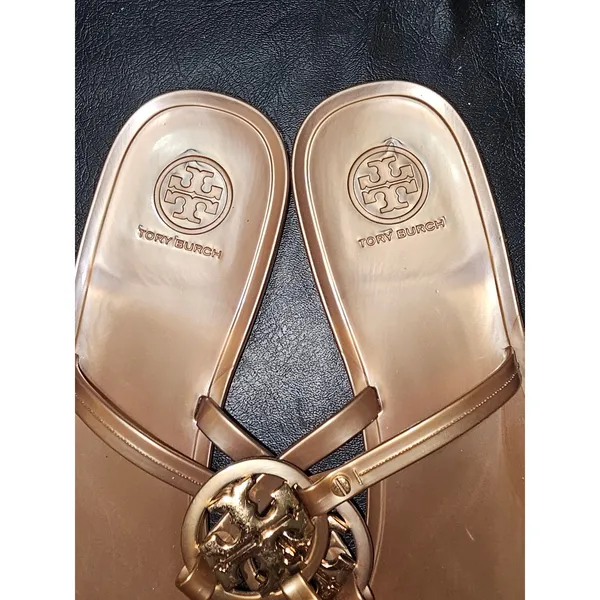 Tory‎ Burch Womens Rose Gold Mini Miller Jelly Thong Sandals 10 - Image 3