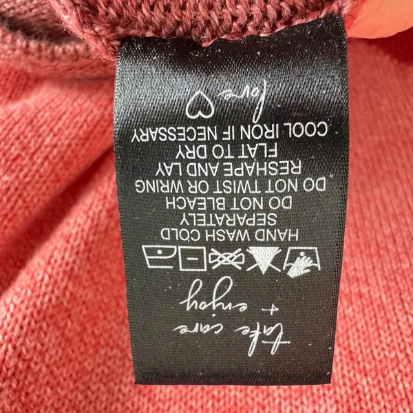 NIC+ZOE Womens Small Pink Red Abstract Colorblock Mock Neck Sweater S - Image 5