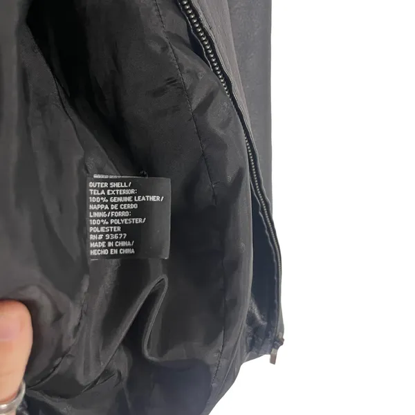 East 5th Women's Size XL Leather‎ Black Full Zip Moto Jacket - Image 6