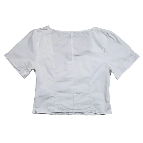 NAKD Puffy Shoulder Corset Top Womens Medium 38 White Side Zip Boho - Image 9