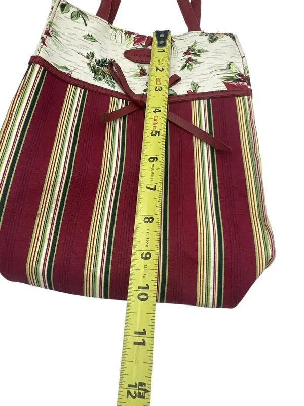 Longaberger #23540 Holiday Gift Bag Holiday Stripe Holiday Botanical Tote - Image 6
