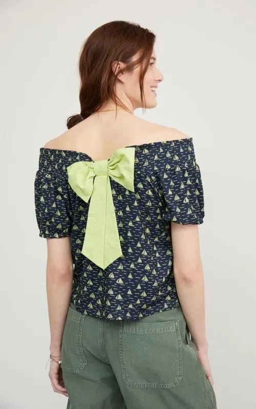 Anthropologie NWT Printed Bow-Back Top - Image 2