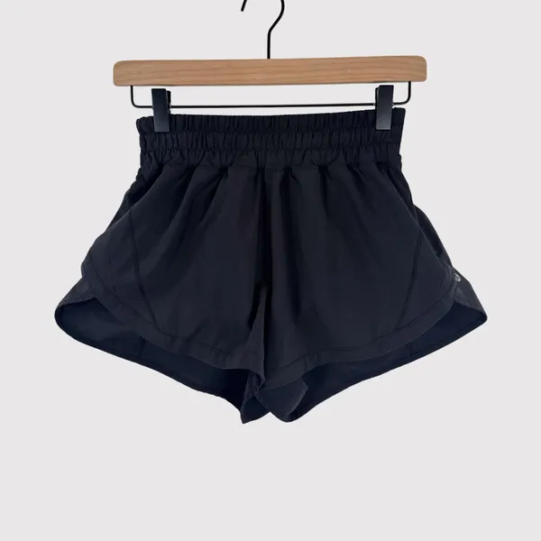 Lululemon Womens Shorts Black Track That High Rise Lined Athletic Stretch Size 4 - Image 3