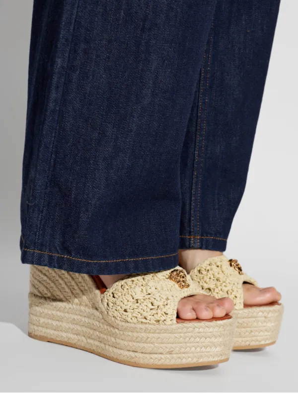 VERSACE Medusa raffia espadrilles wedges sandals - Image 2
