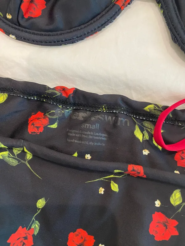 Everieswim Brand New - Black With Red Roses Bikini - Image 6