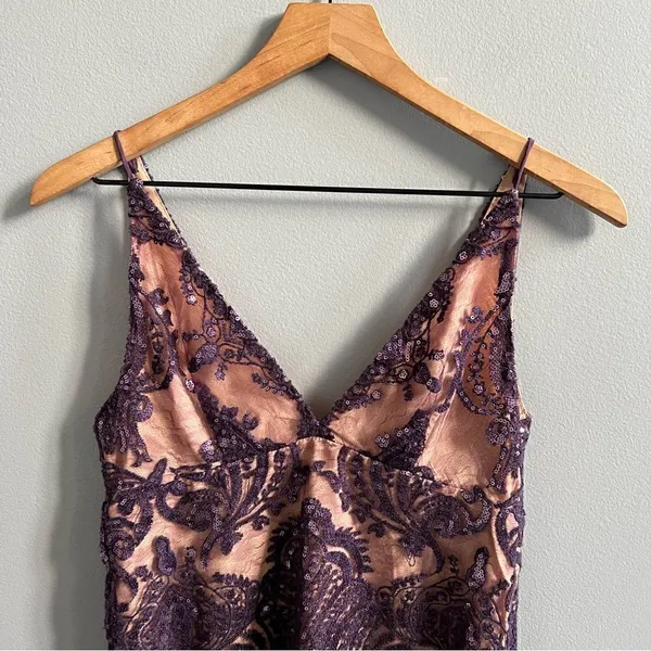 Free People Night Shimmer Mini-Dress Size 0 Sundown Purple Sequins Sleeveless - Image 6