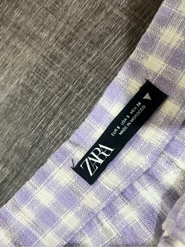 ZARA Gingham straight leg pants - Image 4