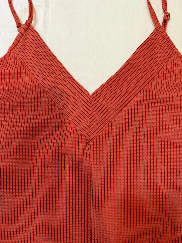 Eyeshadow Rust Ribbed Culotte Jumpsuit Size Medium - Image 2