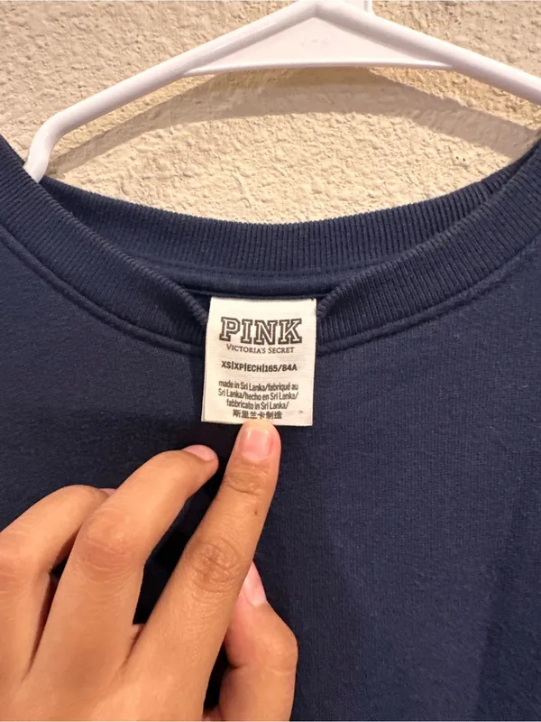 PINK Victoria's Secret Navy Crewneck Sweatshirt Size XS 0482 - Image 3
