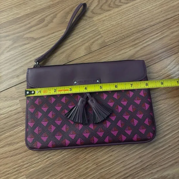 Vera Bradley Leather Plum Studs Tassel Wristlet - Image 3