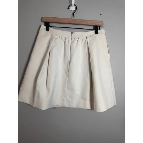 J.Crew Ivory Pleated‎ A-Line Mini Skirt Size 6 Off White 41460 SP13 Womens - Image 3