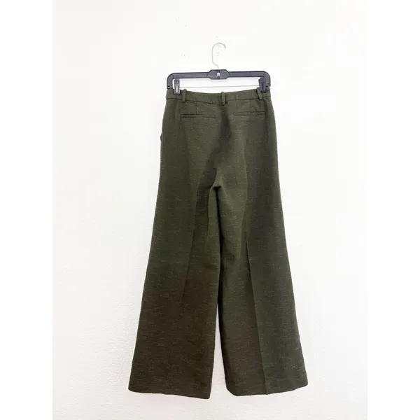 L’agence Pilar Tweed Wide Leg Pants Size 2 Green Textured Chic Quiet Luxury - Image 11