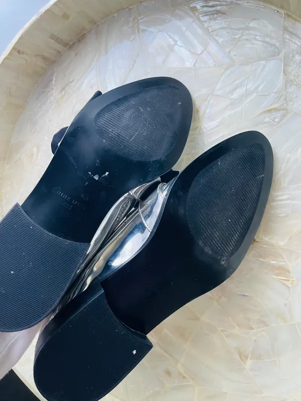 Nine West Silver Patent Weeping Bow Loafers - Image 6