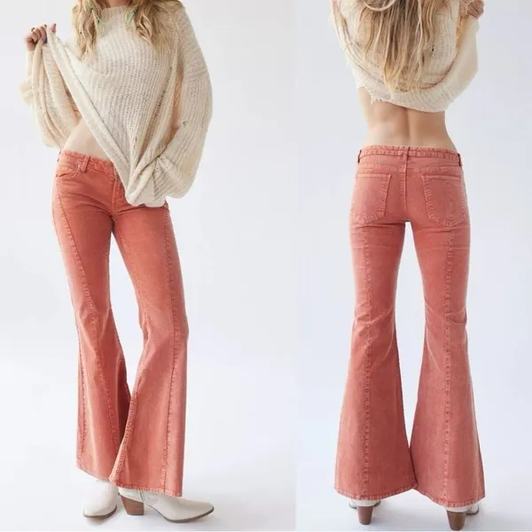 BDG Corduroy Extreme Flares Orange Bell Bottoms Retro - Image 3