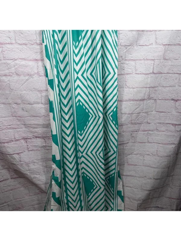 Green and White Geometric Maxi Dress XL - Image 3