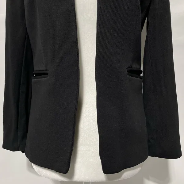 J Crew Stretch Twill Slim Fit Open Front Going Out Blazer CC274 Black Size 2 - Image 7