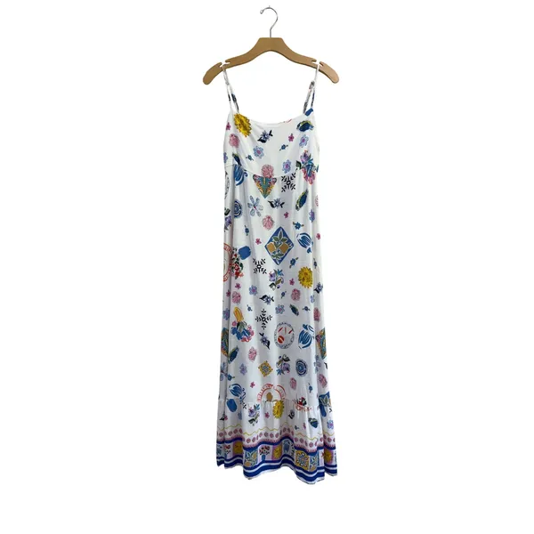 Anthropologie Label of Love Portofino Maxi Dress XL White Floral Linen Boho - Image 3