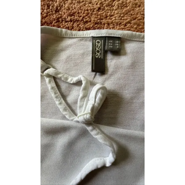 ASOS White Strappy Back Cami Top Size US 6 - Image 8