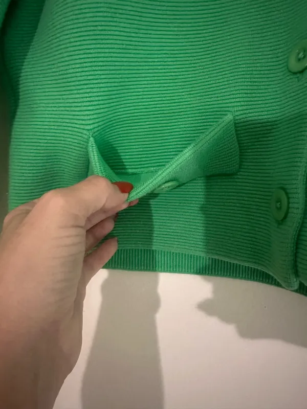 Alice + Olivia Ila Green Collared Knit Jacket Medium - Image 8