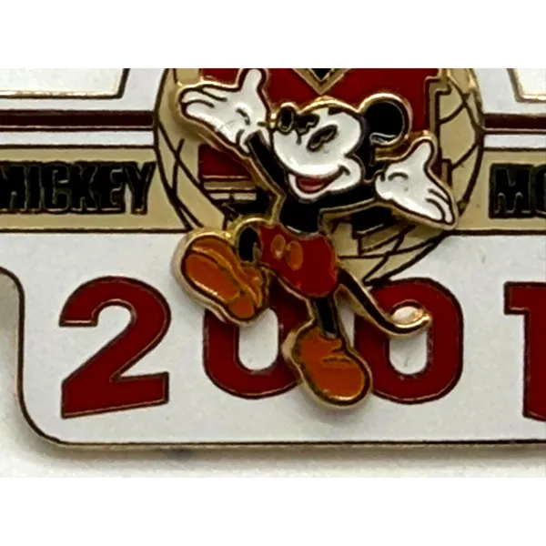 WALT DISNEY WORLD 2001 MICKEY MOUSE PIN Trading Vintage Globe Authentic - Image 4