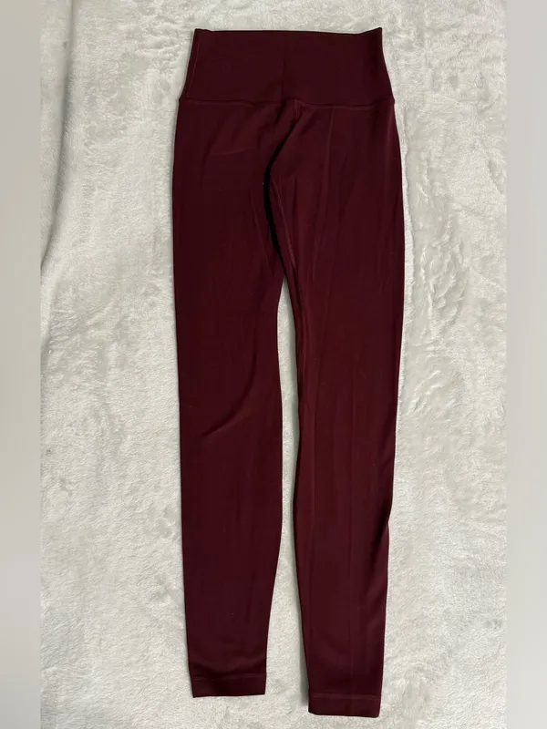 Lululemon High Rise Leggings Burgundy Maroon Yoga Pants Size 4 - Image 4