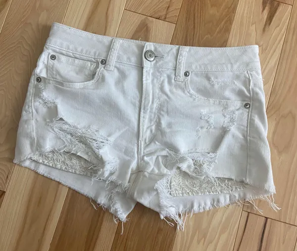 White High Rise Shorts - Image 3