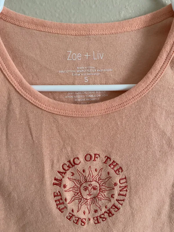 Zoe + Liv Peach Universe Tank Crop Top - Image 3