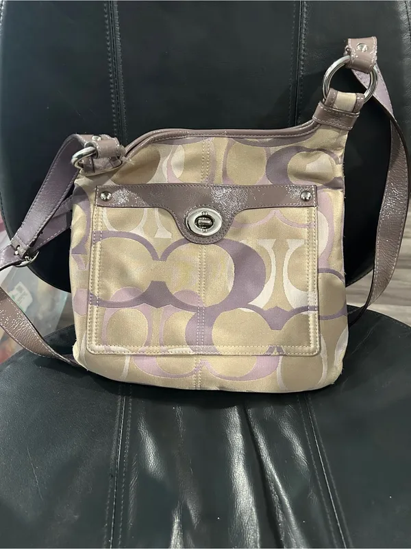 Coach Penelope Optic Signature sateen and leather crossbody bag lavender khaki - Image 3