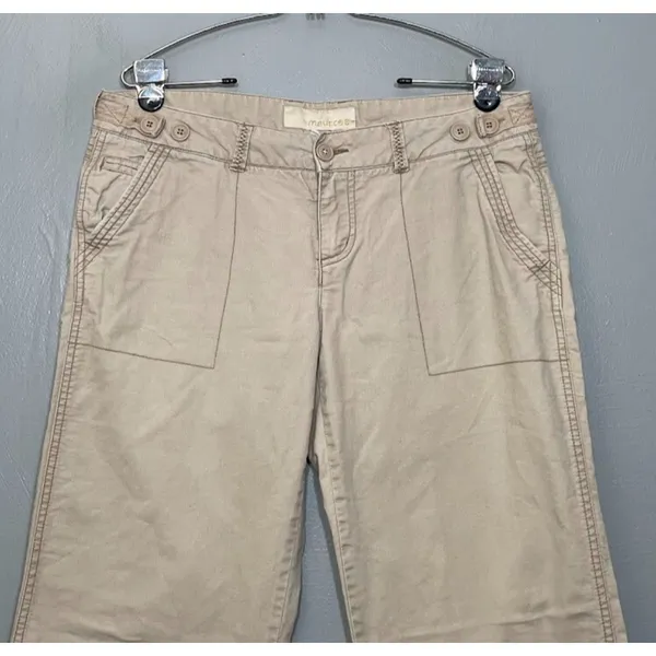 Maurices Women Size 9 10 Tan Khakis Pants Baggy Straight Casual 90s Y2K Utility - Image 2