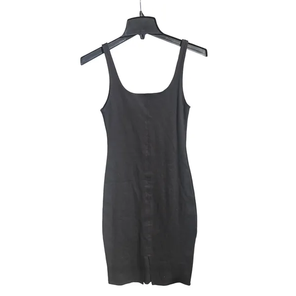 Halara 20Y‎ NWT Black Bodycon Midi Dress Scoop Neck Sleeveless Back Slit Medium - Image 2