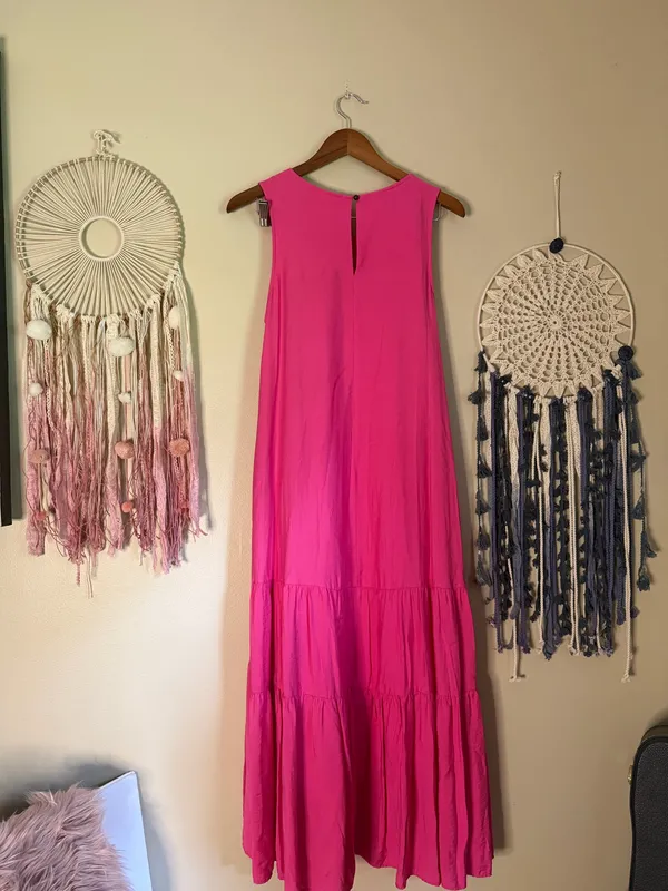 Anthropologie Maeve Marlene Tiered Maxi Dress Pink Size Small - Image 4