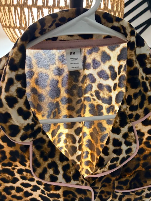 Leopard Print Short Sleeve Button - Image 3