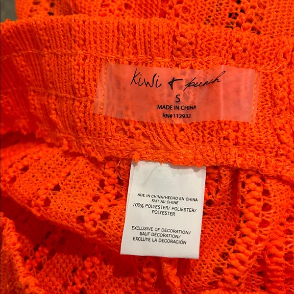 KIWI + PUNCH bright orange knit shorts nwt - Image 4