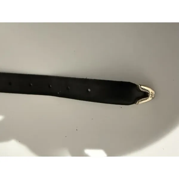 Brighton Black Leather Belt With Silver‎ Cowgirl Cowboy Heart Concho Size M 35" - Image 8