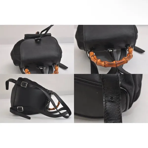 Gucci Black Backpack with Bamboo Handle - Image 6