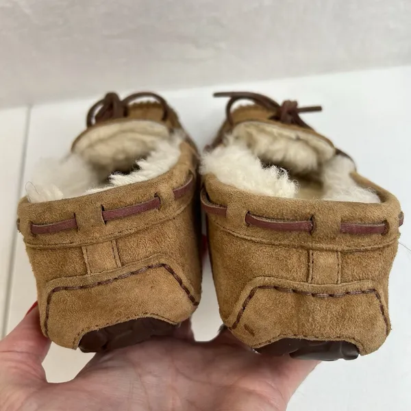 Ugg Sz 6 Dakota Slipper Leather Nubuck Beige Moccasin Slip On Shoes 5612 Women’s - Image 13