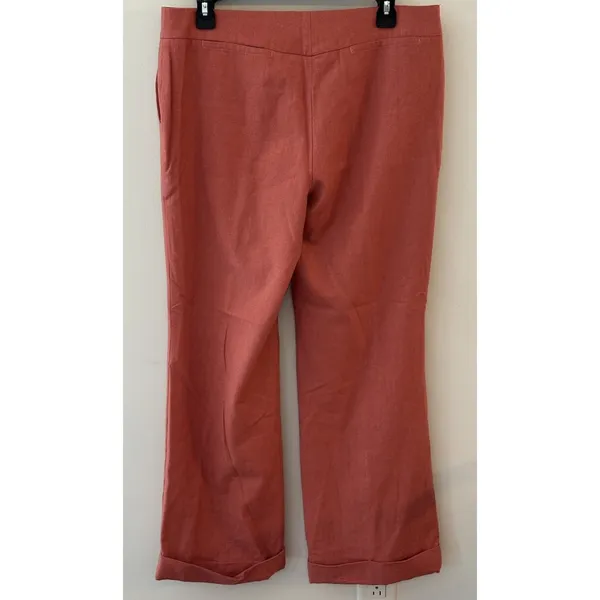 J.Crew Favorite Fit Wide Leg Trousers Salmon Cuffed Wool Size 10 Career Corpcore - Image 2