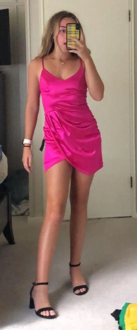 Lulus Pink Satin Dress - Image 3