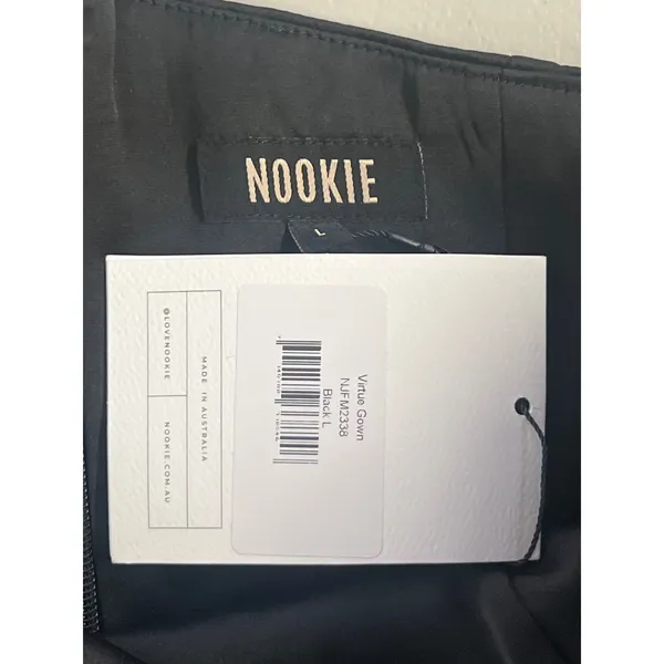 NWT Nookie Sz L Virtue Black One Shoulder Thigh High Slit Evening Cocktail Gown - Image 6