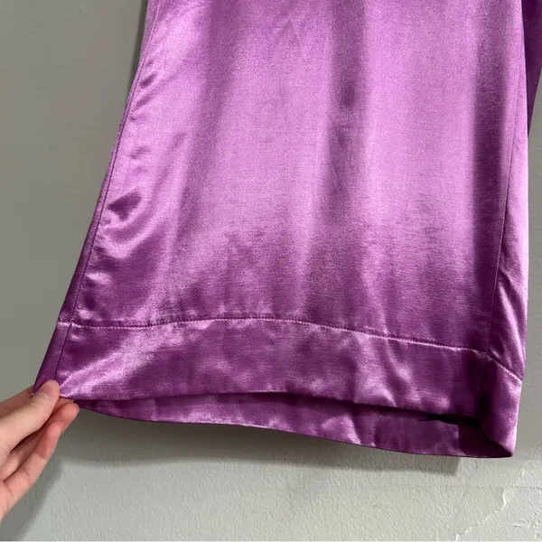 Free People Good Days Satin Trousers Purple Medium Festival Party Going Out - Image 3