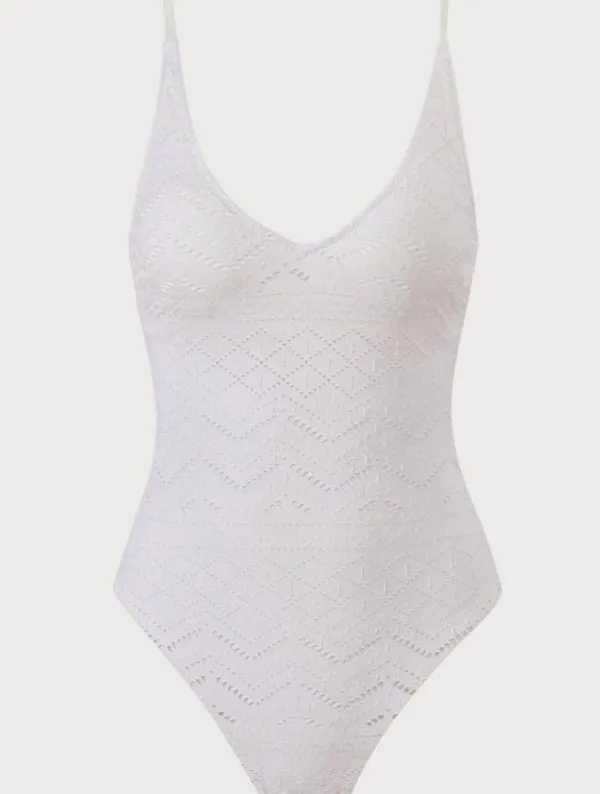 Berlook White Geometric Cutout One-Piece Swimsuit 67 - Image 6