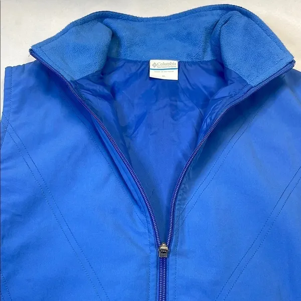 Columbia Blue Fleece Lined Full Zip‎ Vest Women's XL - Image 3