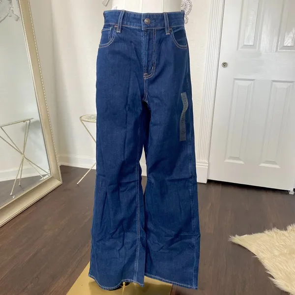 NWT American Eagle Dreamy Drapey Stretch Super High-Waisted Baggy Wide-Leg Jeans - Image 4