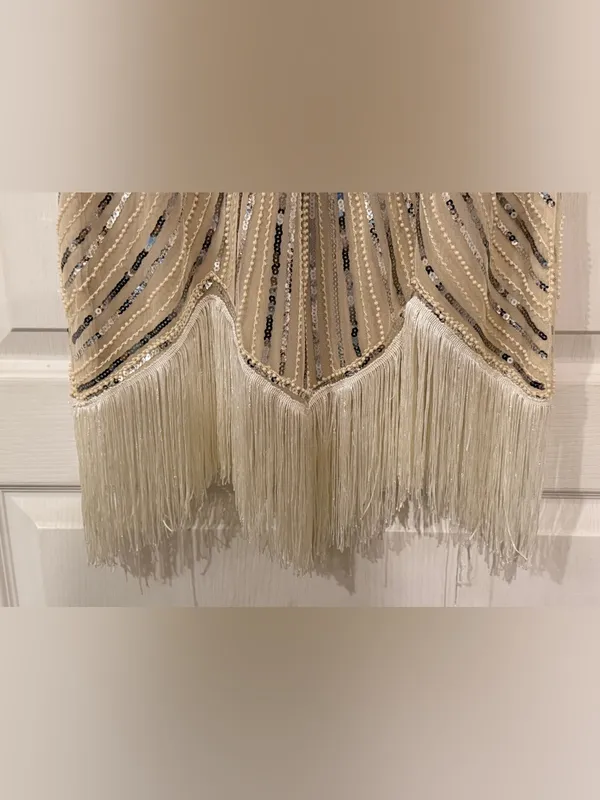 NWT Vijiv Flapper Dress Silver Size M - Image 5