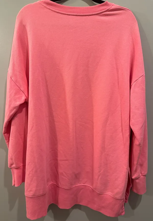 Green Tea Bubblegum Pink Oversized Sweatshirt - Image 2